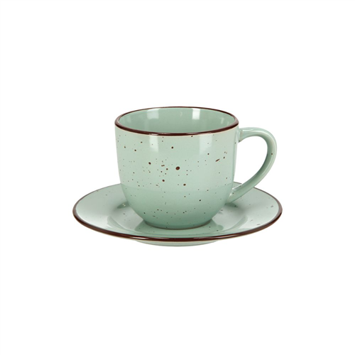 Taza Té Cerámica Rústico con Plato 240 ml