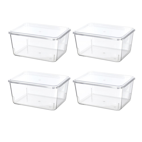 Set de 3 organizadores de plástico transparente con tapa