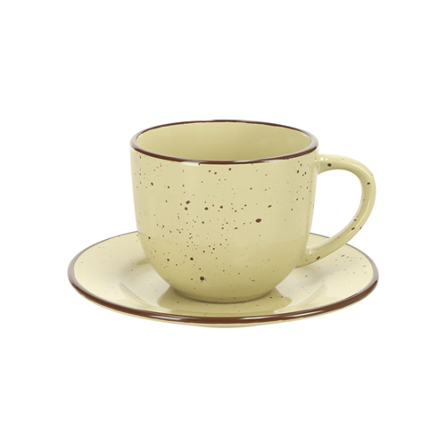 Taza Té Cerámica Rústico con Plato 220 ml