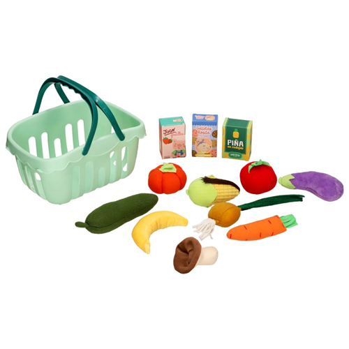 Canasto mercadito con verduras y abarrotes