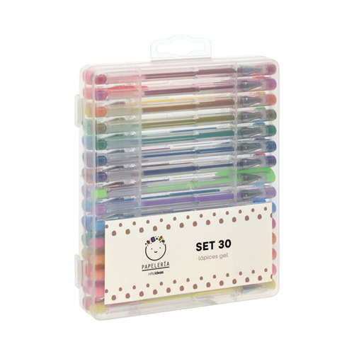 Set 30 Bolígrafos Tinta Gel Colores