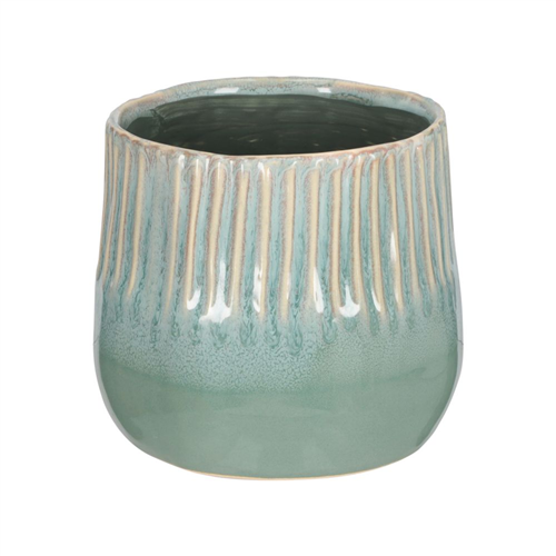 Maceta de cerámica con textura 14x12.4 cm