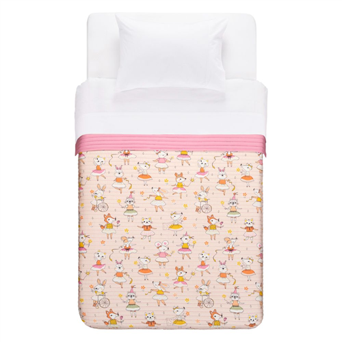 Colcha de microfibra estampada.