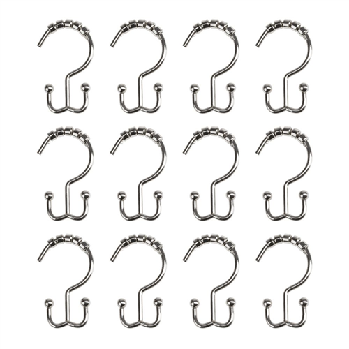 Set 12 ganchos dobles para cortina de baño