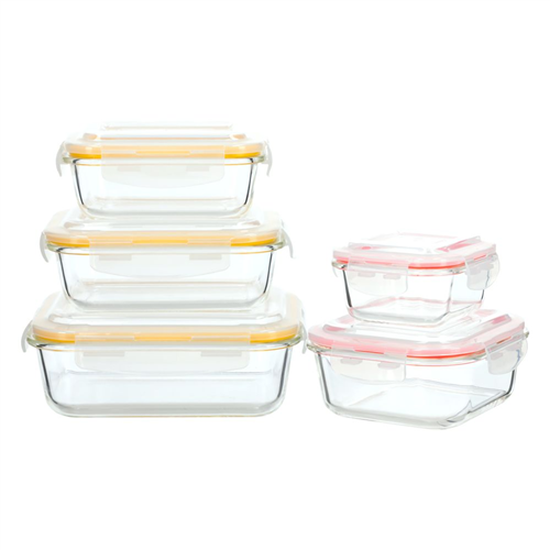 Set de 5 contendores de vidrio