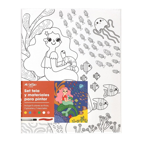 Set de bastidor con pinturas y diseño 24x30 cm