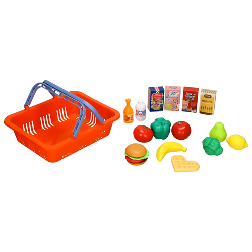 Canasto mercadito con frutas, verduras y abarrotes