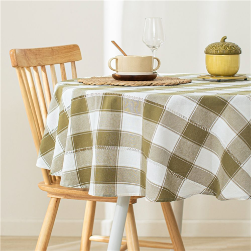 Mantel a cuadros tejido diámetro 150 cm