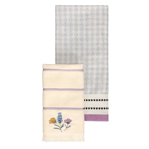 Set de 2 toallas de visita algodón bordado 400 g