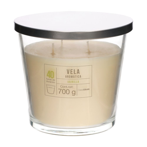 Vela Vidrio Rústica Vainilla 700 g