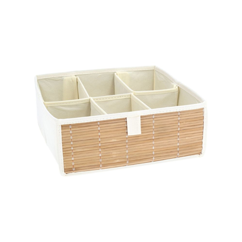 Caja Bambú - algodón con Separadores 28x28x11 cm