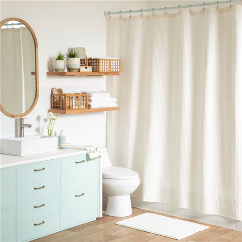 Cortina para baño de algodón jacquard 180x190 cm