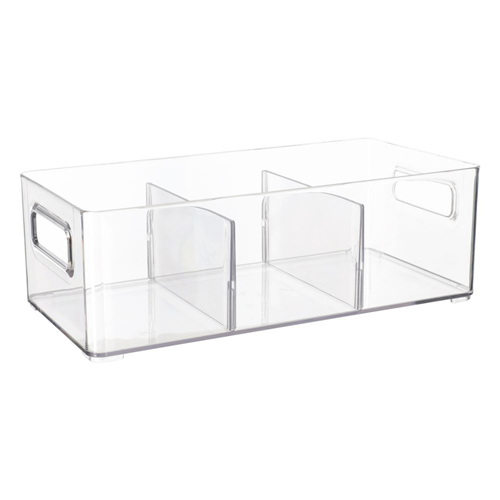 Caja organizadora de plástico con dos divisiones 31x15x10 cm