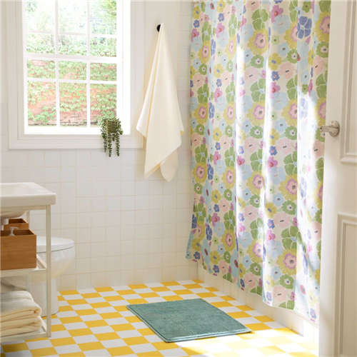 Cortina de baño waffle estampada 180x180 cm
