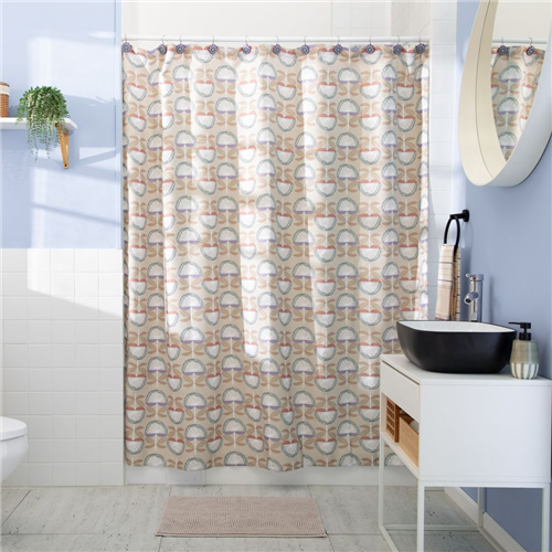 Cortina de baño waffle texturizada 180x180 cm