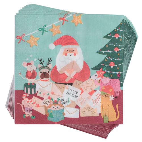 Set 24 Servilletas Papel Navidad