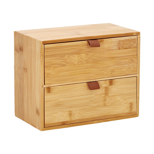 Cajonera de bambú 2 cajones 25x14.5x20 cm