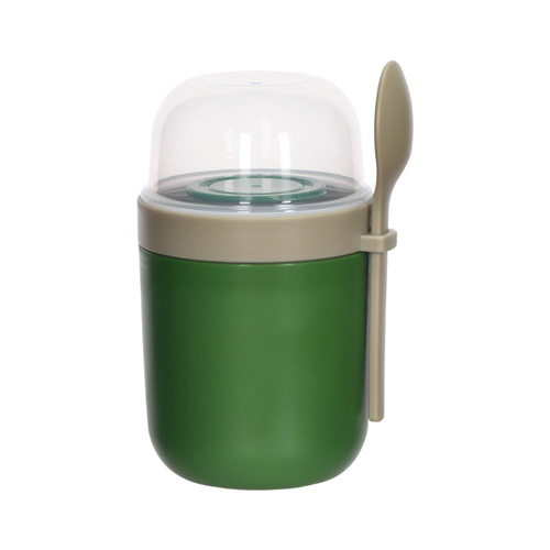 Vaso contenedor con cuchara para la colación