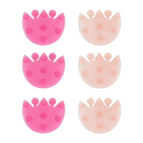 Set de 6 Antideslizantes para Tina de Baño Rosa y Naranja 12 cm