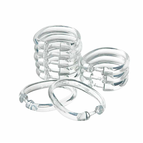 Set 12 Ganchos Cortina Baño plástico