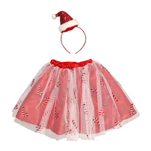 Set Falda Y Diadema Navidad