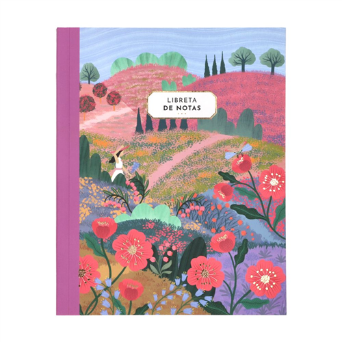 Libreta con lomo y tapa de papel 140 hojas