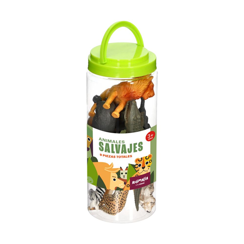 Balde de juguetes “Animales salvajes” 9 piezas