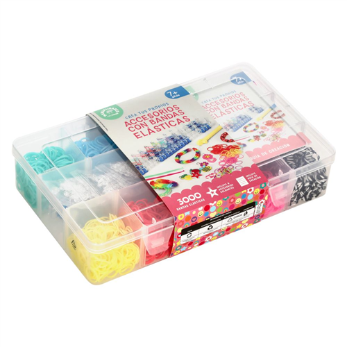 Set de telar con bandas elásticas arcoíris