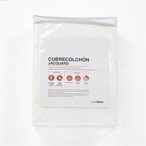 Cubrecolchón Jacquard acolchado repelente al agua Queen