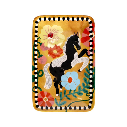 Plato rectangular con diseño 20x13 cm