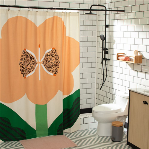 Cortina de baño Twill de algodón estampado 180x190 cm