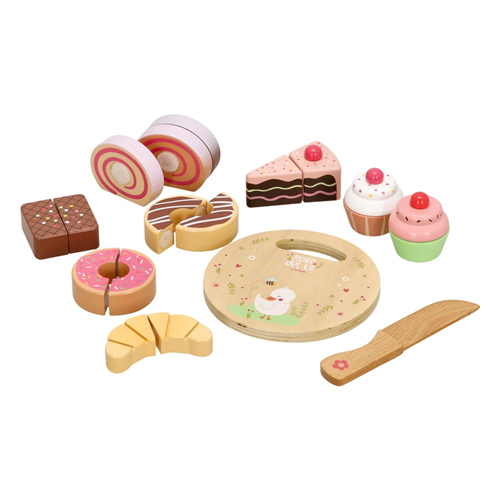 Balde con set de pastelitos de juguete