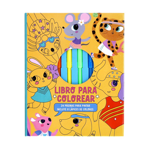 Libro para colorear con 6 marcadores