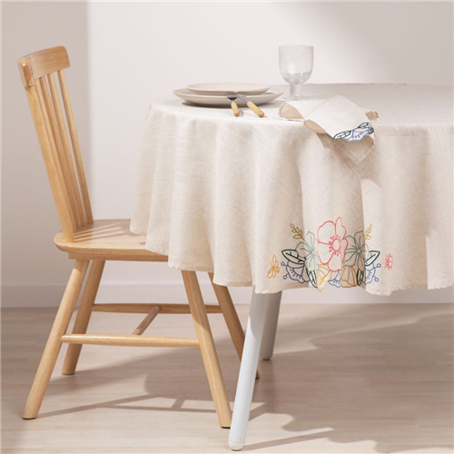 Mantel con detalle bordado altezzo diámetro 150 cm