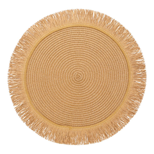 Individual redondo de papel con flecos diámetro 38 cm