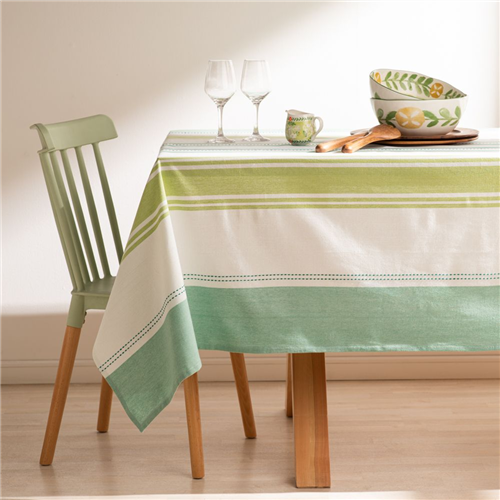 Mantel de algodón tejido con líneas 150x150 cm