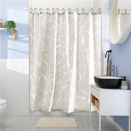 Set de baño cortina, tapete y ganchos