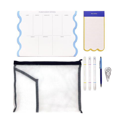 Set de estuche. planificador y accesorios