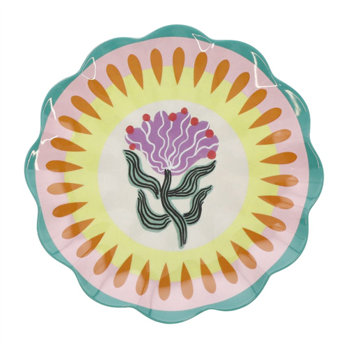 Plato de melamina con diseño y borde 22 cm