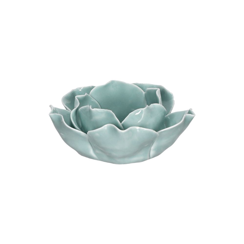 Portavela de cerámica con forma de flor 9.5x4 cm