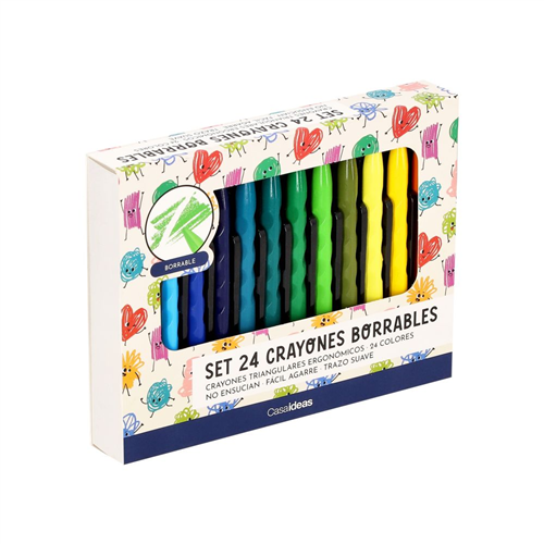 Set de 24 crayones borrables