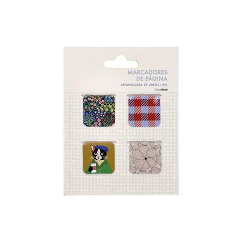 Set 4 marcadores de página 3x3 cm