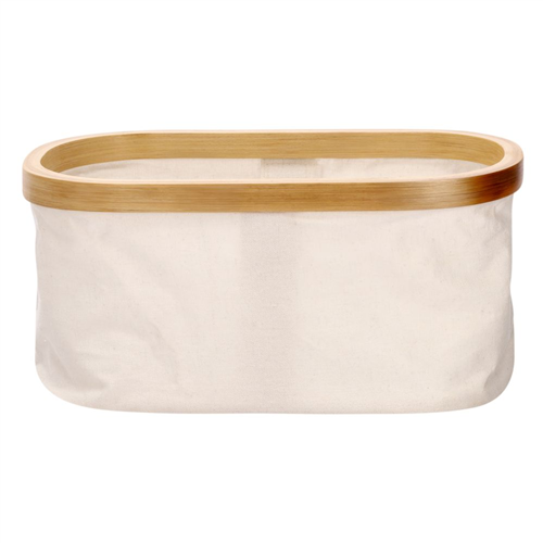 Canasto de poliéster y bambú 26x14x14 cm