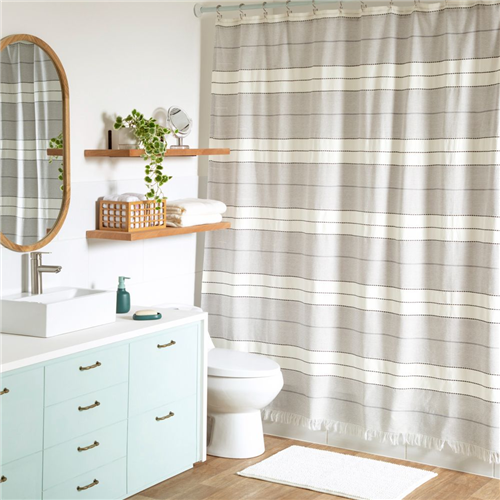 Cortina de baño con diseño escoces 180x190 cm