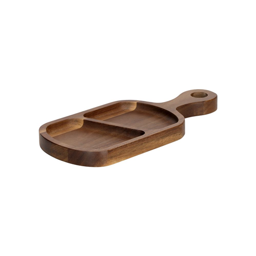 Plato largo de madera acacia con separaciones