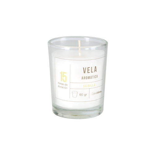 Vela con Contenedor de Vidrio Vainilla 5.6x6.5 cm
