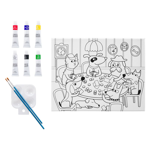 Set Bastidor con Diseño y Pinturas Acrílicas