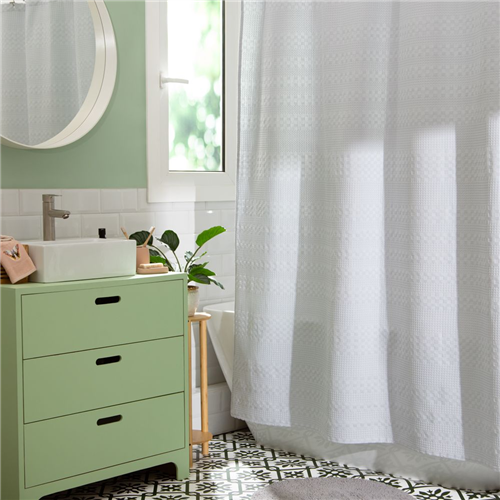 Cortina de baño algodón texturizado 180x190 cm