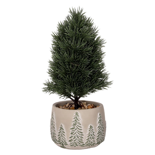 Maceta con pino navideño