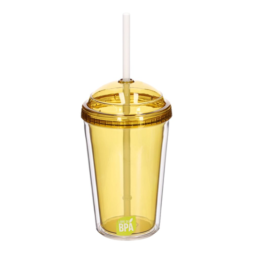 Vaso con tapa y popote 480 ml